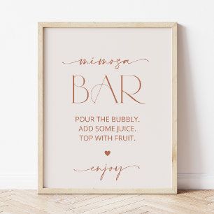 Minimal Boho, Modern, Terrakotta, Mimosa-Bar Poster