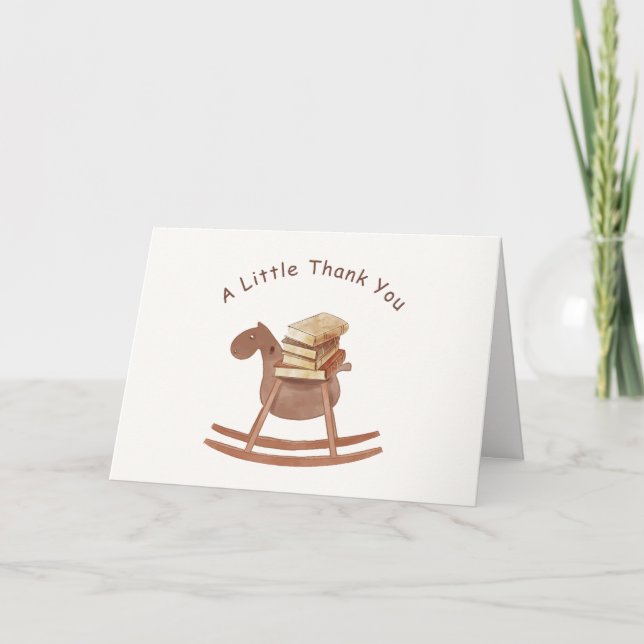 Minimal Boho Neues Kapitel Storybook Babydusche Dankeskarte (Vorderseite)