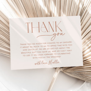 Minimal Boho Neutral Brautparty Danke Karte