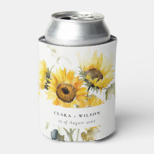 Minimal Boho Wasserfarbe Sonnenblume Rustikale Hoc Dosenkühler