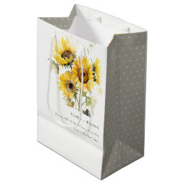 Minimal Boho Wasserfarbe Sonnenblume Rustikale Hoc Mittlere Geschenktüte