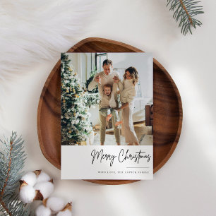 Minimal Boho Weihnachtsfotokarte Feiertagskarte