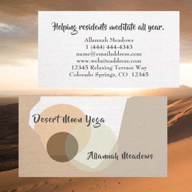 Minimal Boho Yoga & Wellness Teacher Business Card Visitenkarte (Von Creator hochgeladen)