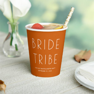 Minimal Bold Burnt Orange Bride Tribe Bachelorette Pappbecher