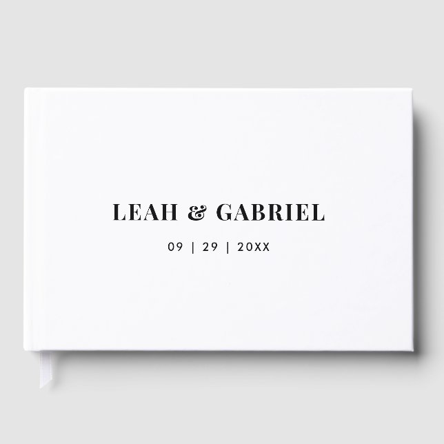 Minimal Bold Couples Wedding Gästebuch (Vorderseite)
