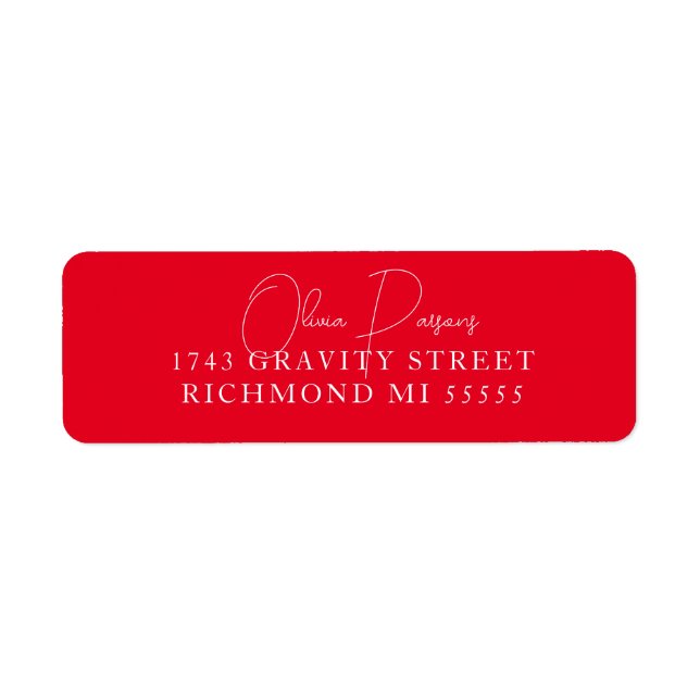 Minimal Bold Red Scripting Label (Vorne)