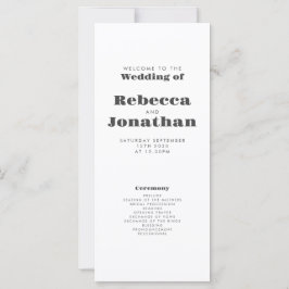 Minimal Bold Typografy Wedding Program Card