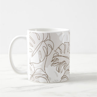 Minimal botanical art seamless pattern. Tropical m Kaffeetasse