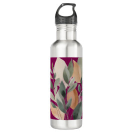 Minimal Botanical Leaf Pattern Edelstahlflasche