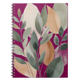 Minimal Botanical Leaf Pattern Notizblock