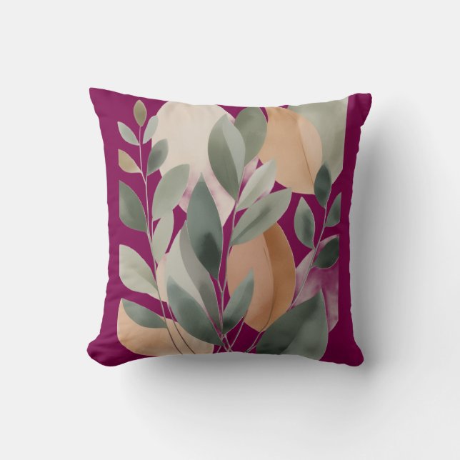 Minimal Botanical Leaf Pattern pillows Kissen (Vorderseite)