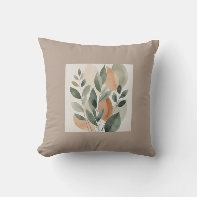 Minimal Botanical Leaf Pattern pillows Kissen (Vorderseite)
