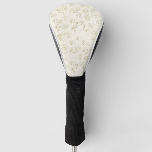 Minimal Botanical Line Art Pattern (2) Golf Headcover (Vorderseite)