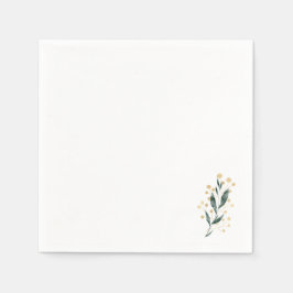 Minimal Botanical | Soft Greenery & Gold Accent Serviette
