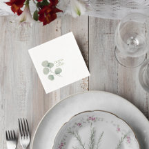 Minimal Botanical Wedding Drink Napkins