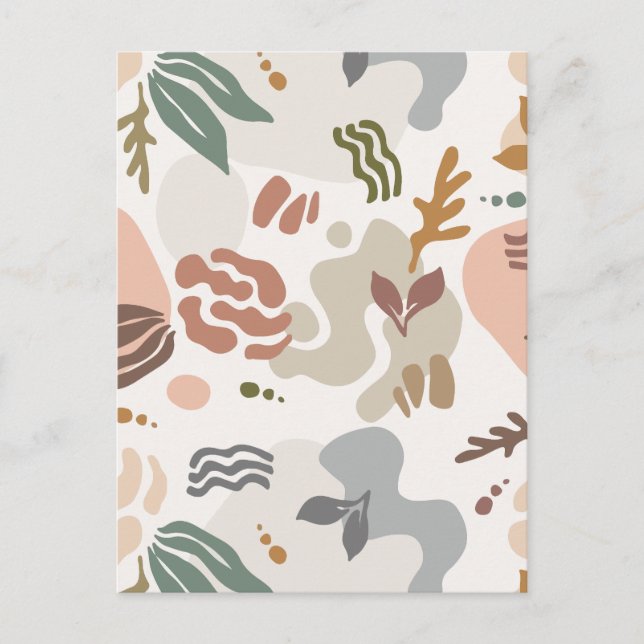 Minimal botanisch floral feiertagspostkarte (Vorderseite)