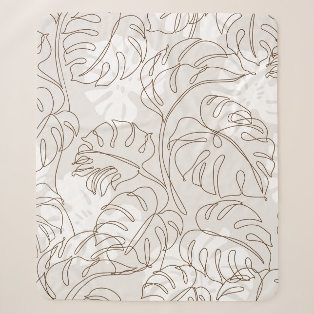 Minimal botanische Kunst nahtloses Muster. Tropisc Sherpadecke (Vorderseite)