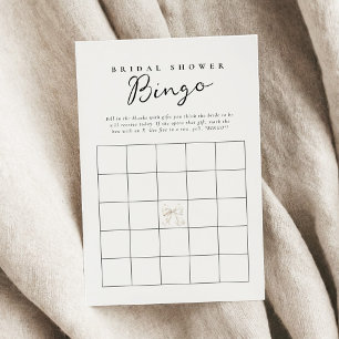 Minimal Bow Brautparty Geschenk Bingo Karte
