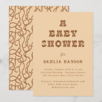 Minimal Braun Beige Western Babydusche