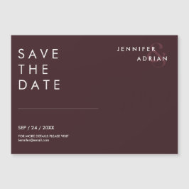 Minimal braun Siegel Moderne Hochzeit retten das D Magnetkarte