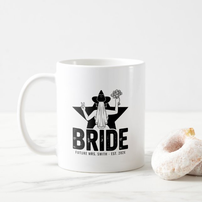 Minimal Bride Floral Kaffeetasse (Mit Donut)