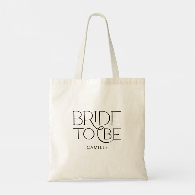 Minimal Bride to Be Tote Bag (Dos)