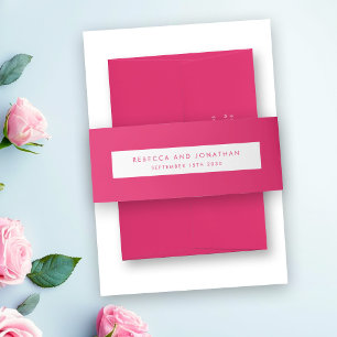 Minimal Bright Pink Wedding Einladungsbanderole
