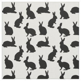 Minimal Bunny Shapes In Black Cute Easter Pattern Stoff