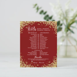 Minimal Burgundy Script Text Hochzeitstag Zeitleis