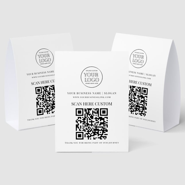 Minimal Business Logo Scan QR CODE Table Tent Tischaufsteller (In Situ (Mehrfachansicht))