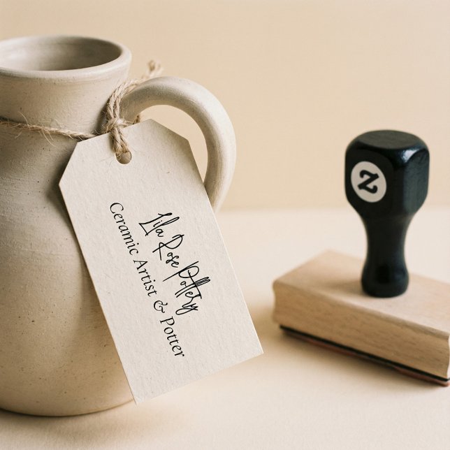 Minimal Business Name Script Handwritten Logo Gummistempel (Minimal Business Name Script Handwritten Logo Rubber Stamp)