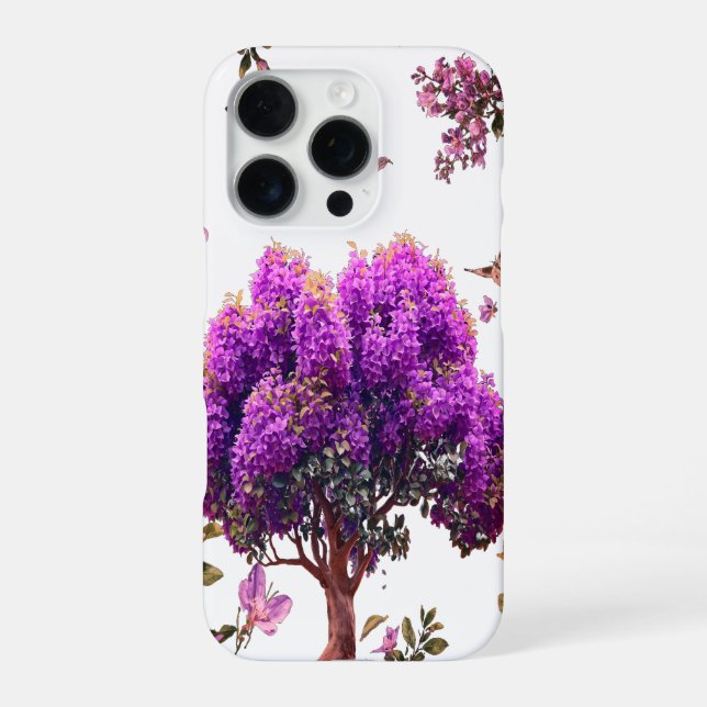 Minimal Butterfly Tree iPhone Case - Blumennatur 16 Pro Hülle (Rückseite)