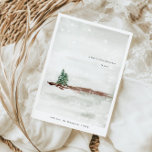 Minimal Calm Snowy Pine Trees Feiertagskarte<br><div class="desc">Introducing our minimalist holiday card, the perfect way to send warm wishes to your loved ones this holiday season. This card features a serene watercolor scenery of two pine trees in a snowy winter landscape, perfectly capturing the peaceful and tranquil spirit of the season. The minimalist design is complemented by...</div>