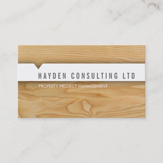 MINIMAL CARD einfaches, modernes natürliches Holzd Visitenkarte (Vorderseite)