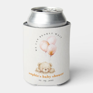 Minimal Chic Blush Bearly Wait Ballon Babydusche Dosenkühler