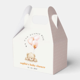 Minimal Chic Blush Bearly Wait Ballon Babydusche Geschenkschachtel