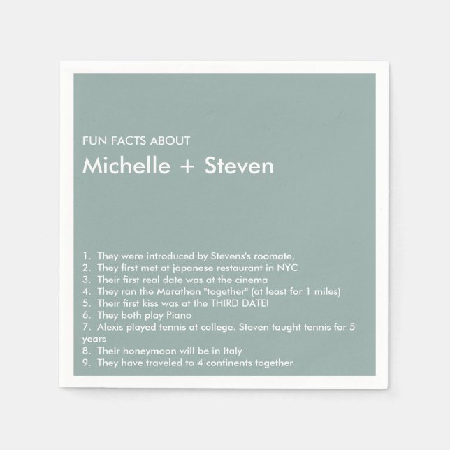 Minimal Chic Dusty Blue | FUN FACT WEDING Serviette (Vorderseite)