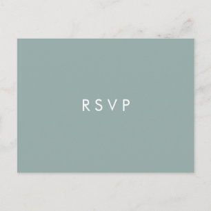 Minimal chic Dusty Blue Wedding RSVP MEAL WAHL Einladungspostkarte