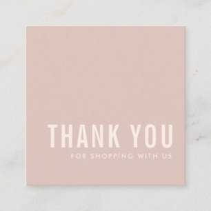 MINIMAL CHIC EINFACH PINK BLUSH DANK DANK DANK DAN QUADRATISCHE VISITENKARTE