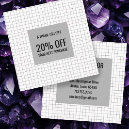 Minimal Chic Handmade Pencil Lines Grid Rabattkarte