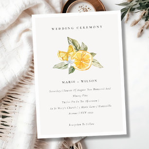 Minimal Chic Lemon Boho Botanische Hochzeit Einlad Dankeskarte