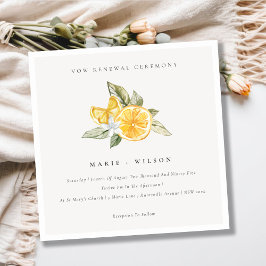 Minimal Chic Lemon Boho Fauna Vow Renewal Einladun Dankeskarte