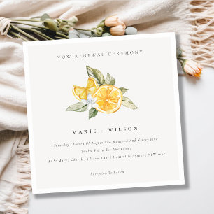 Minimal Chic Lemon Boho Fauna Vow Renewal Einladun Dankeskarte