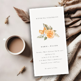 Minimal Chic Orange Boho Botanische Hochzeit Einla Dankeskarte