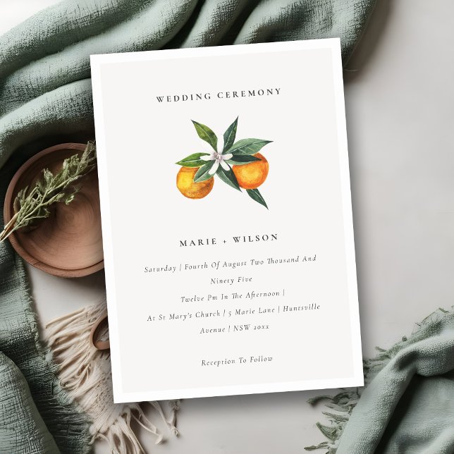 Minimal Chic Orange Boho Botanische Hochzeit Einla Dankeskarte (Von Creator hochgeladen)