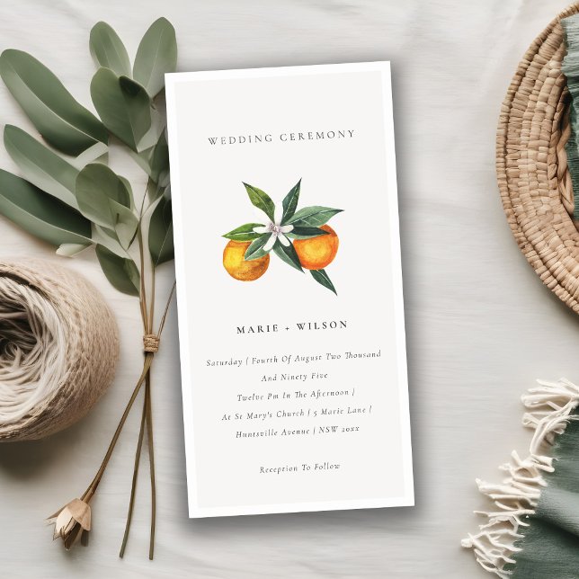 Minimal Chic Orange Boho Botanische Hochzeit Einla Dankeskarte (Von Creator hochgeladen)