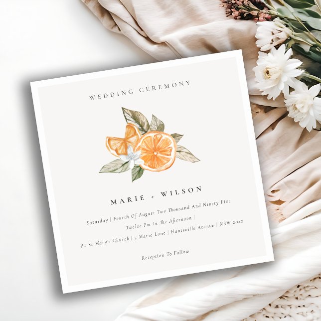Minimal Chic Orange Boho Botanische Hochzeit Einla Dankeskarte (Von Creator hochgeladen)