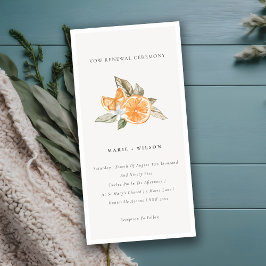 Minimal Chic Orange Boho Fauna Vow Renewal Einladu Dankeskarte