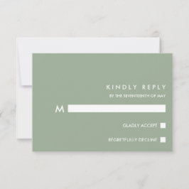 Minimal Chic Sage | Typografy Wedding RSVP Karte