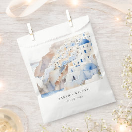 Minimal Chic Santorini Griechenland Wasserfarbenho Geschenktütchen